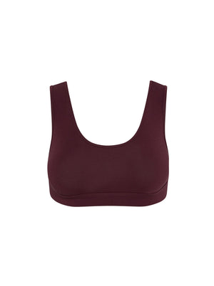 Kit Undergarments Organic Cotton Scoop Bralette in Mulberry, 93% organic cotton, 7% elastane jersey